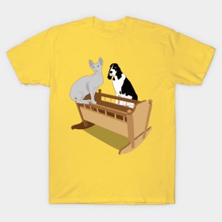 Dog Cat and Cradle T-Shirt